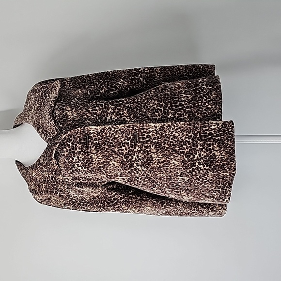 Talbots Classic Leopard Print Collared Lined Jacket w Front Pockets - Picture 15 of 17